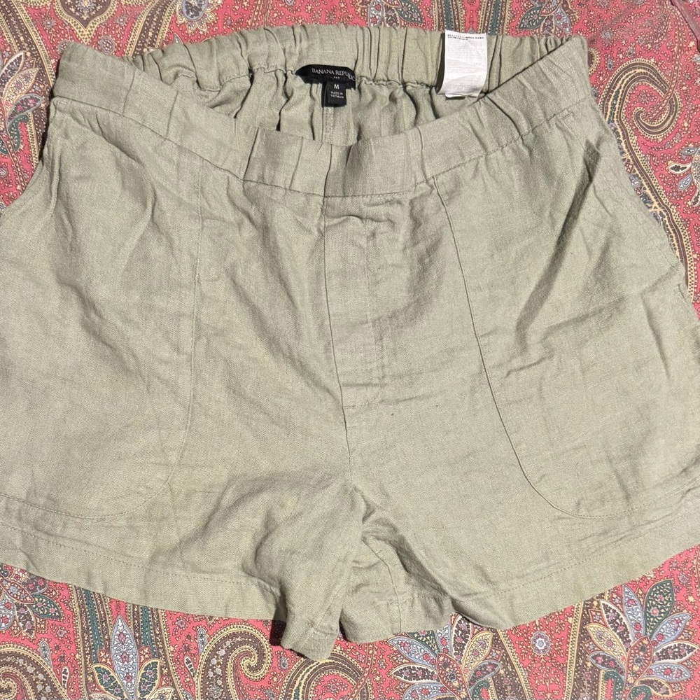 Banana Republic High Waist Linen Blend Shorts
